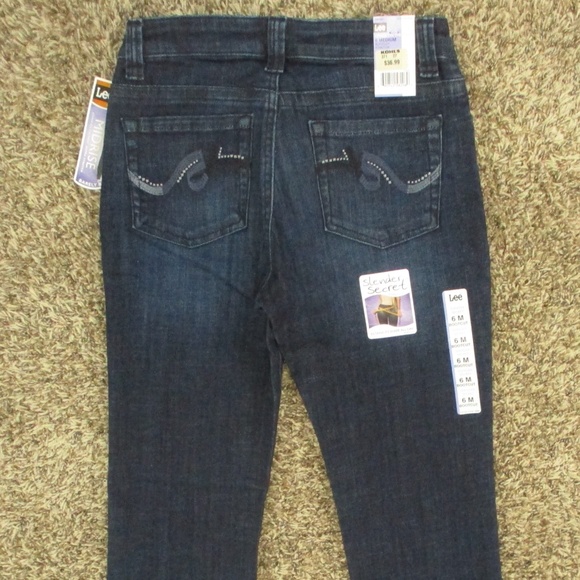 Lee Jeans Women's 6 Dark Wash Bootcut Mid Rise Stretch Denim Slender Secret - Picture 4 of 10